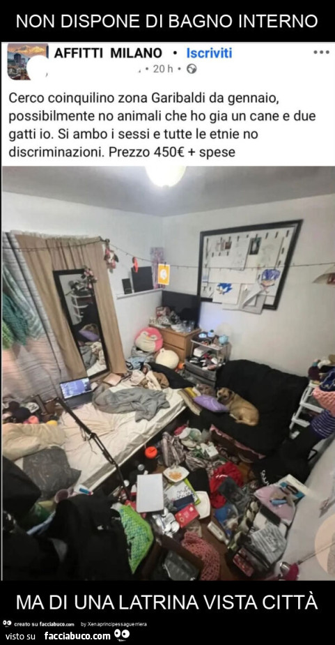 Non dispone di bagno interno ma di una latrina vista città