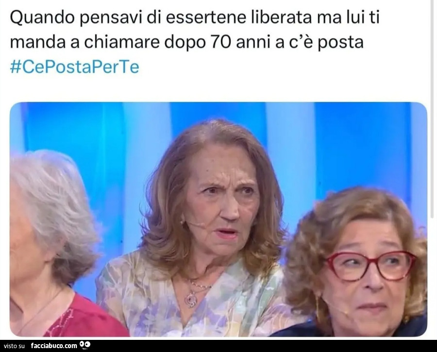 Quando pensavi di essertene liberata ma lui ti manda a chiamare dopo 70 anni a c'è posta per te