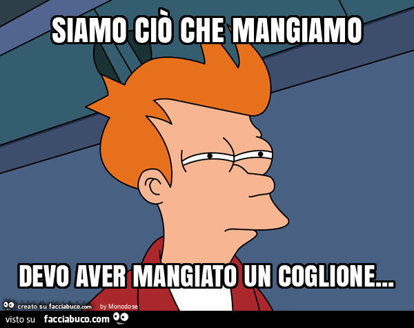 Siamo ciò che mangiamo devo aver mangiato un coglione