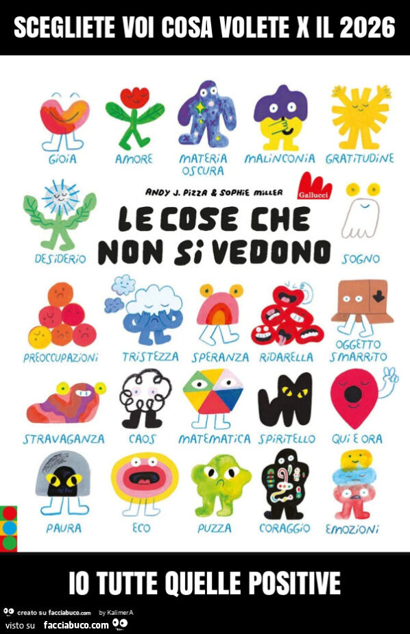 Scegliete voi cosa volete x il 2026 io tutte quelle positive