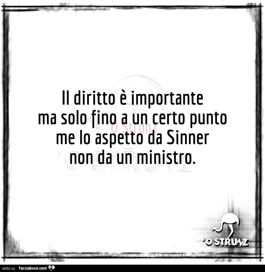 Il diritto è importante ma solo fino a un certo punto me lo aspetto da sinner non da un ministro
