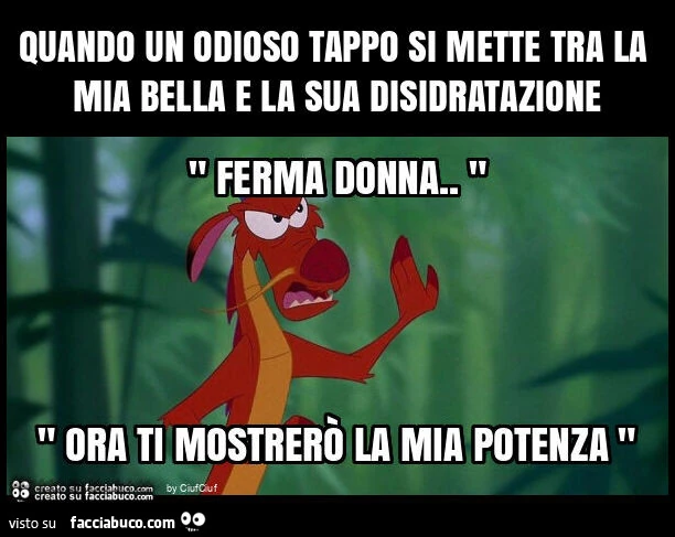 Quando un odioso tappo si mette tra la mia bella e la sua disidratazione