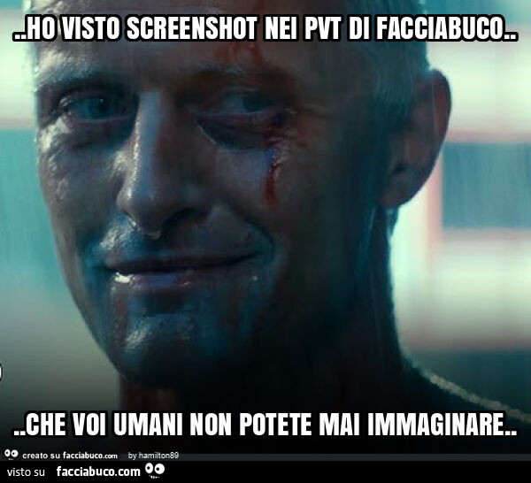 Ho visto screenshot nei pvt di facciabuco… che voi umani non potete mai immaginare