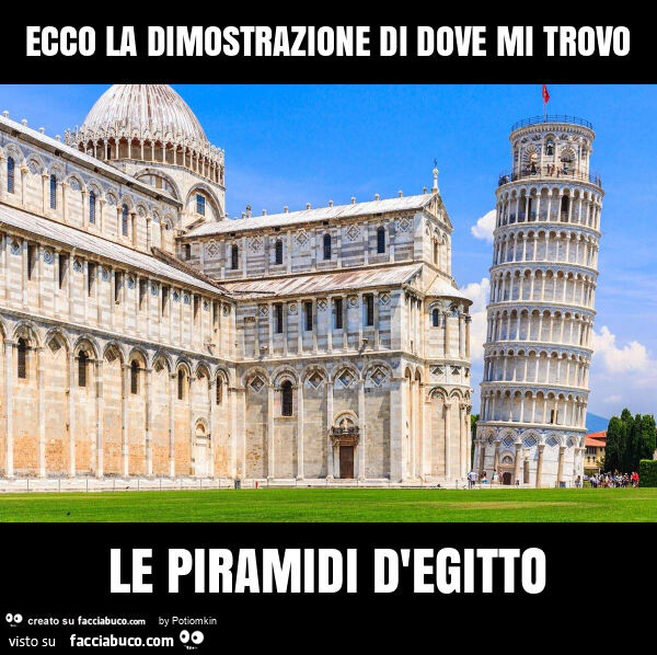 Ecco la dimostrazione di dove mi trovo le piramidi d'egitto