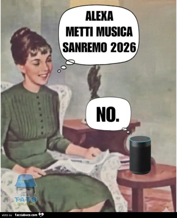 Alexa metti musica Sanremo 2026 no