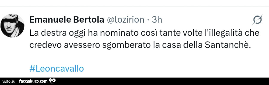 La destra oggi ha nominato così tante volte l'illegalità che credevo avessero sgomberato la casa della Santanchè