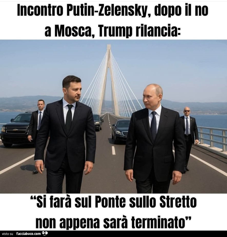 Incontro putin zelensky dopo il no a mosca trump rilancia si farà sul ponte sullo stretto non appena sarà terminato
