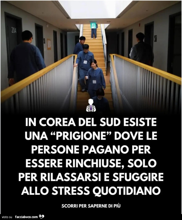 In Corea del sud esiste una prigione dove le persone pagano per essere rinchiuse solo per rilassarsi e sfuggire allo stress quotidiano