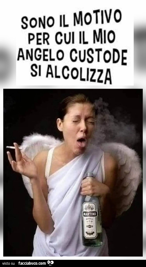 Sono il motivo per cui il mio Angelo custode si alcolizza