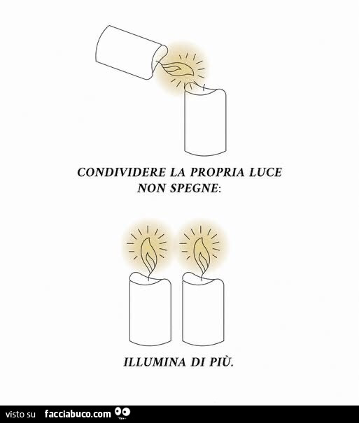 Condividere la propria luce non spegne: illumina di piรน
