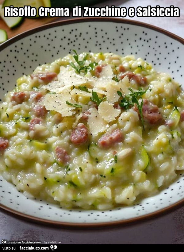 Risotto crema di zucchine e salsiccia