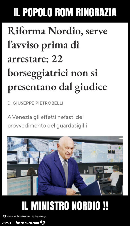 Il popolo rom ringrazia il ministro nordio