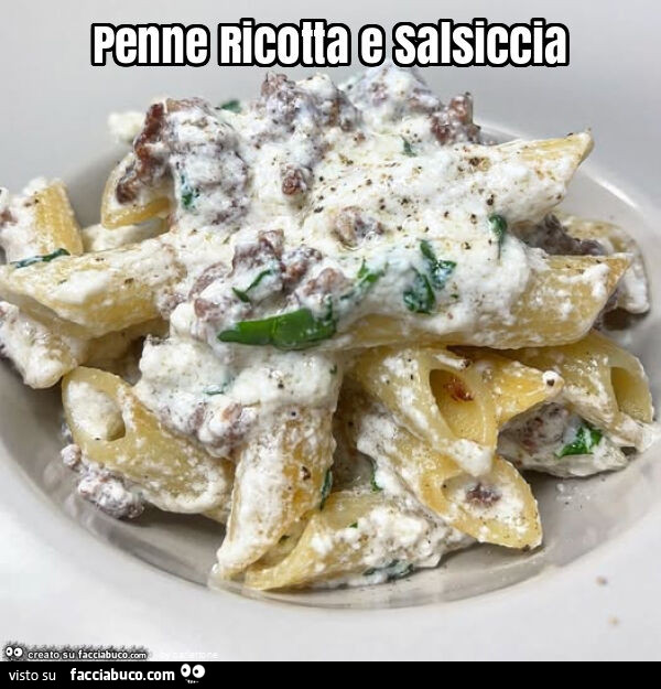 Penne ricotta e salsiccia