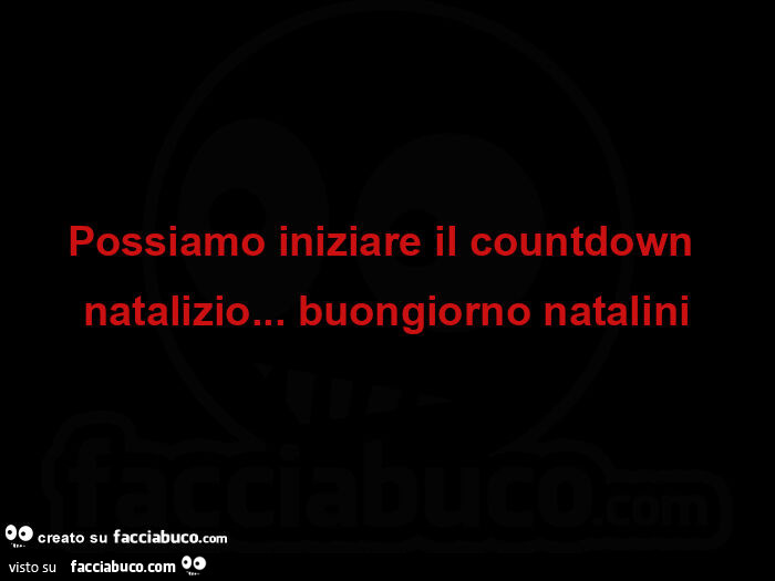 Possiamo iniziare il countdown natalizio… buongiorno natalini