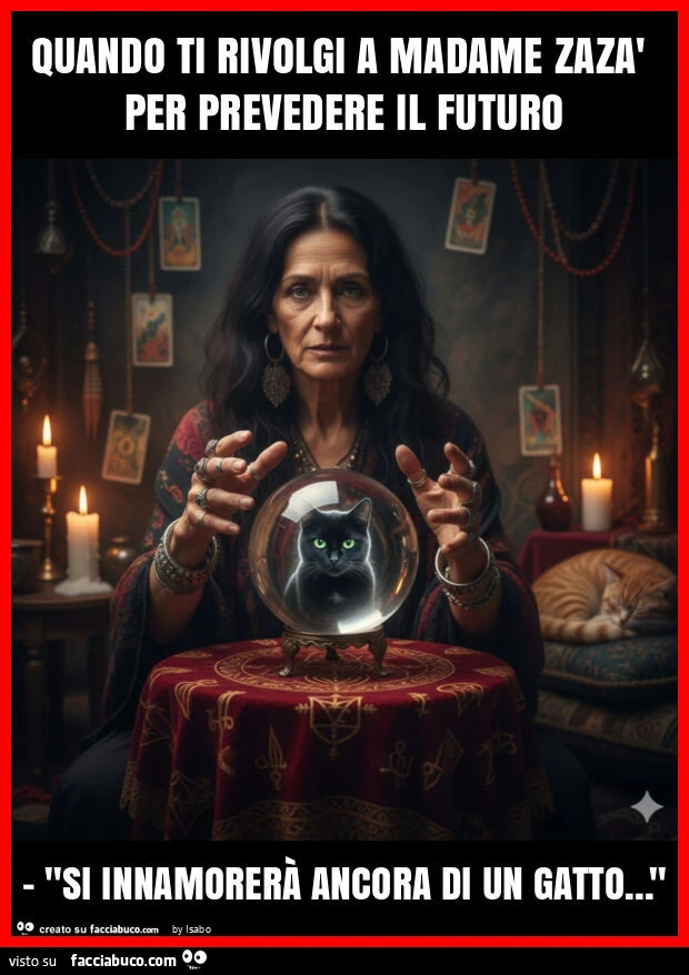 Quando ti rivolgi a madame zazà per prevedere il futuro - "si innamorerà ancora di un gatto&hellip; "