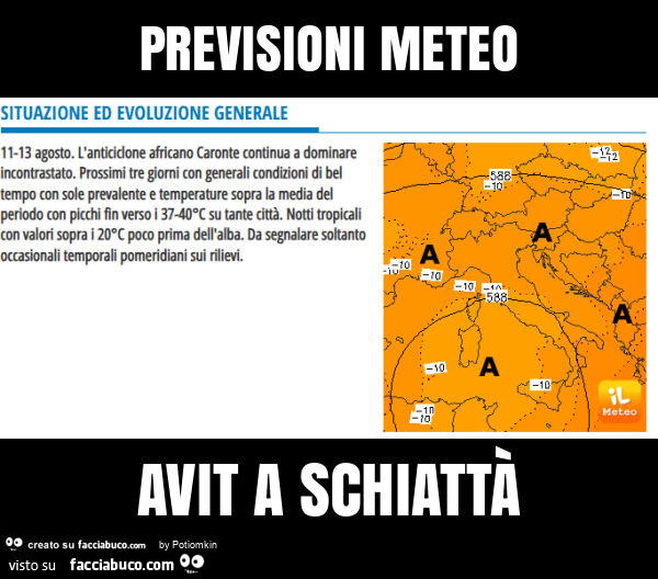 Previsioni meteo avit a schiattร