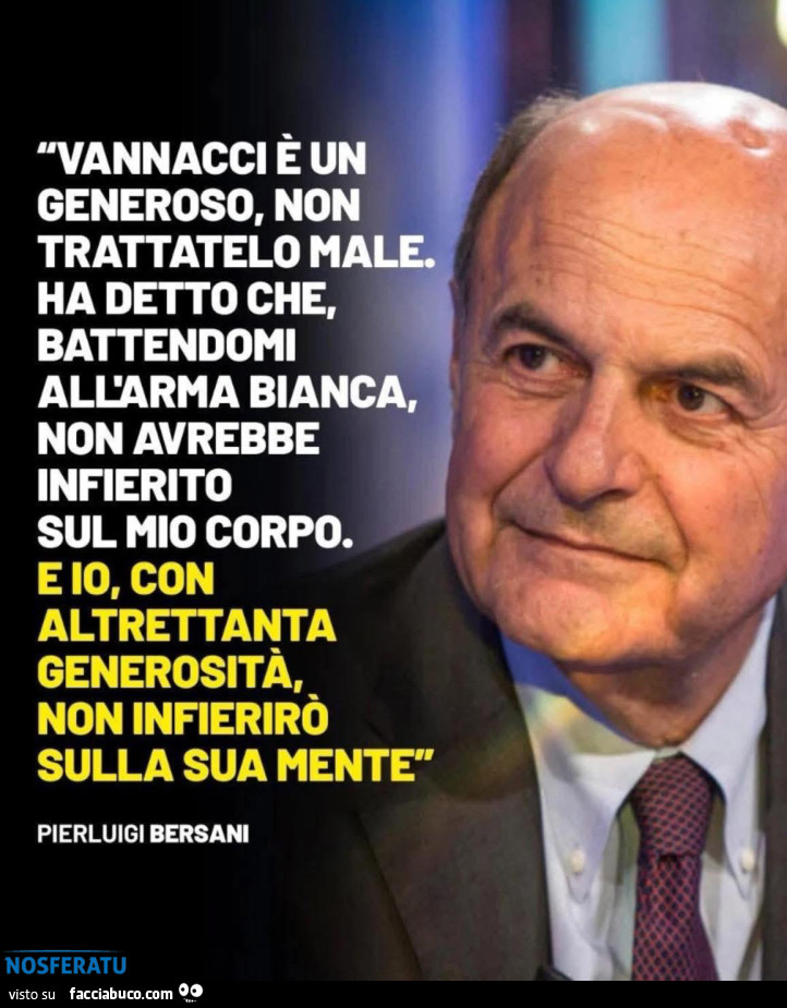 La generosità di Bersani
