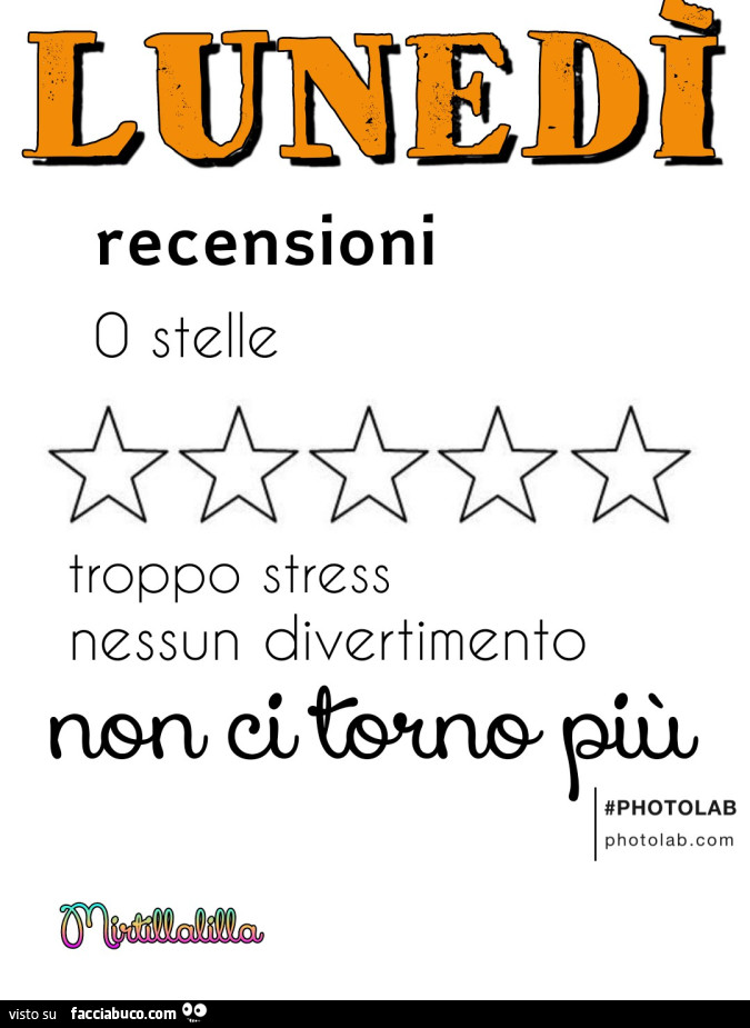 Lunedì Recensioni 0 stelle