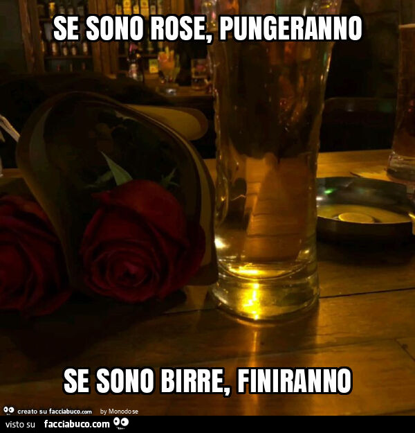 Se sono rose, pungeranno se sono birre, finiranno