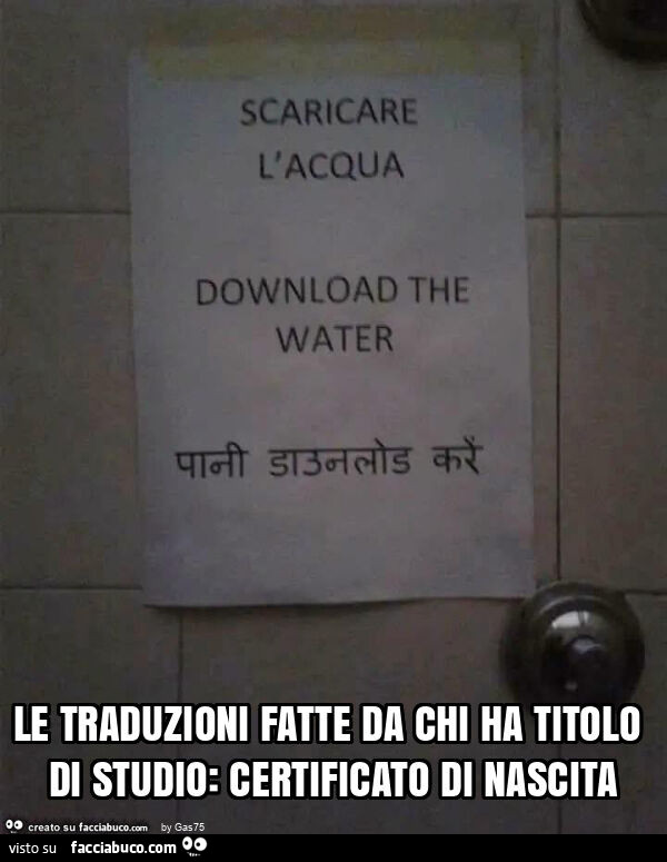 Le traduzioni fatte da chi ha titolo di studio: certificato di nascita