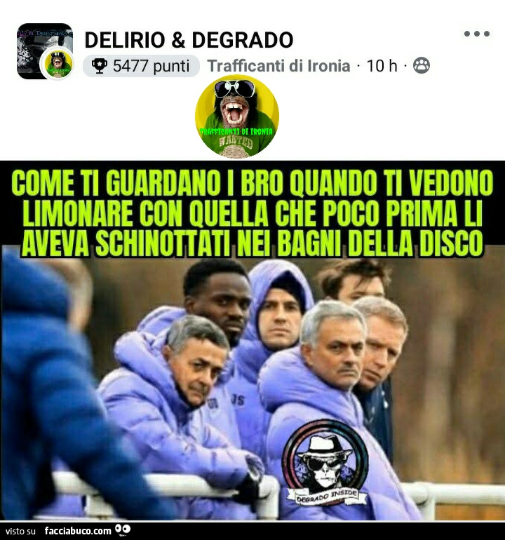 Come ti guardano i bro quando ti vedono limonare con quella che poco prima