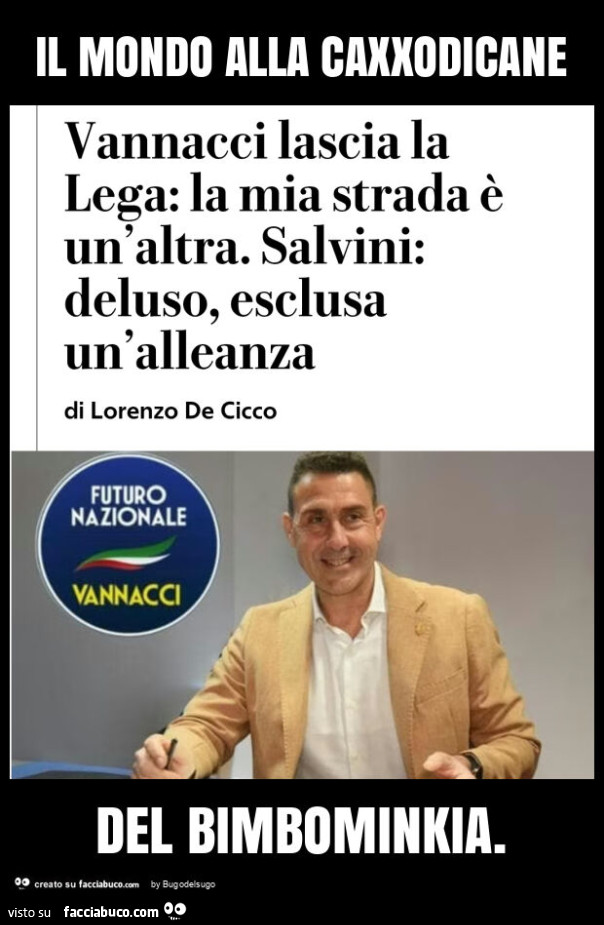 Il mondo alla caxxodicane del bimbominkia