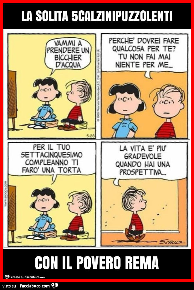 La solita 5calzinipuzzolenti con il povero rema