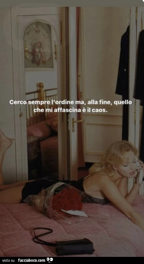Cerco sempre l'ordine ma alla fine quello che mi affascina รจ il caos