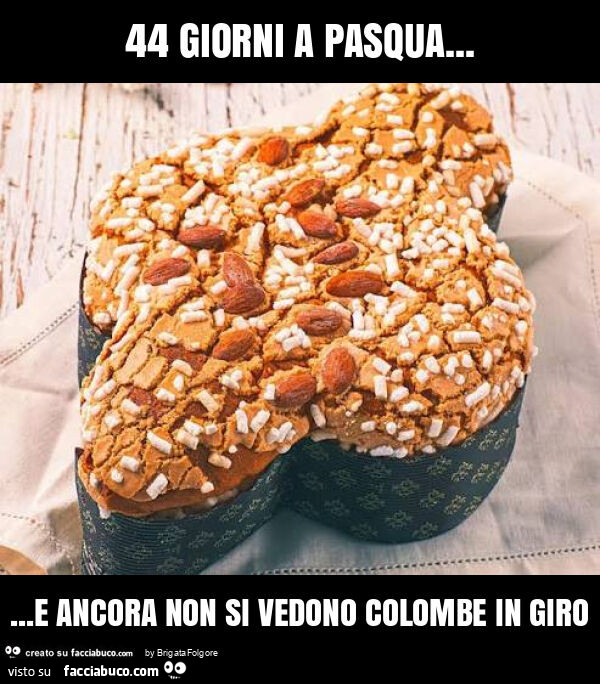44 giorni a pasqua&hellip; e ancora non si vedono colombe in giro