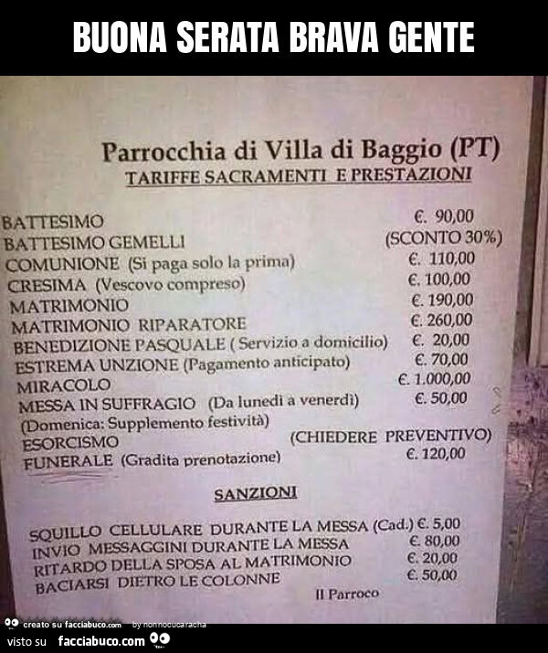 Buona serata brava gente