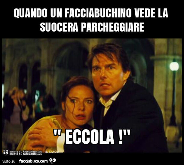 Quando un facciabuchino vede la suocera parcheggiare