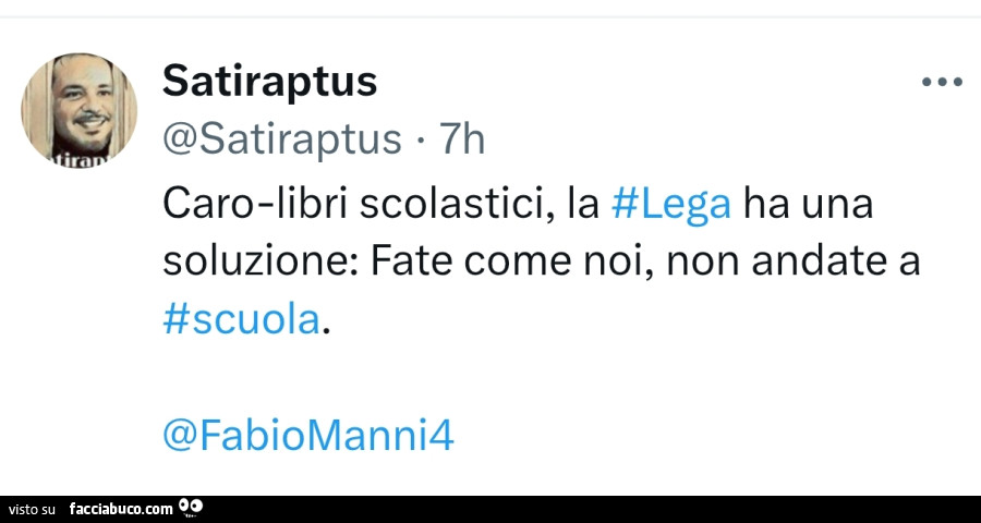 Caro libri scolastici, la lega ha una soluzione: fate come noi, non andate a scuola