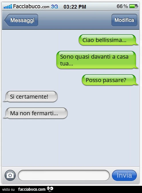 Ciao bellissima… . Sono quasi davanti a casa tua… . Posso passare? Si certamente! Ma non fermarti…