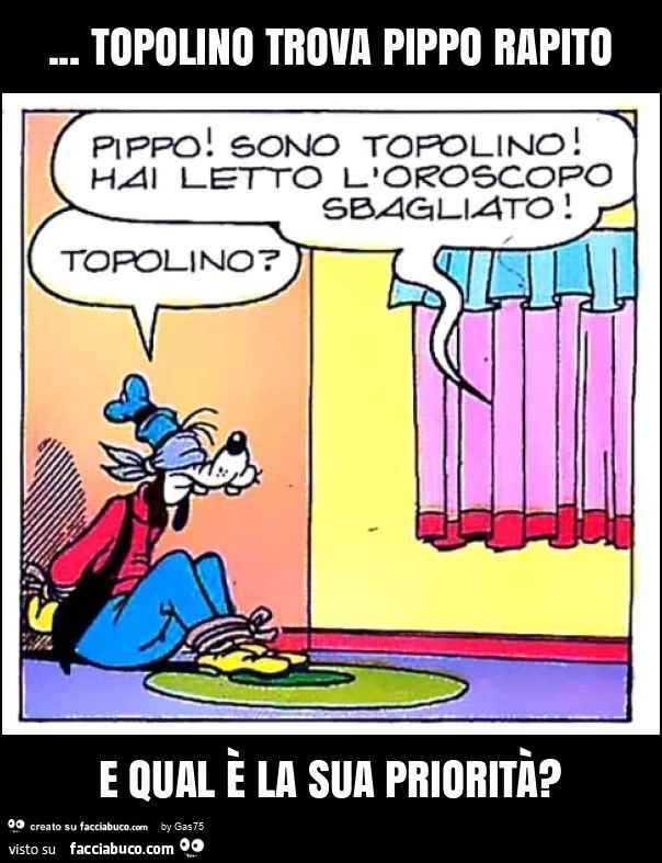 Topolino trova pippo rapito e qual รจ la sua prioritร ?