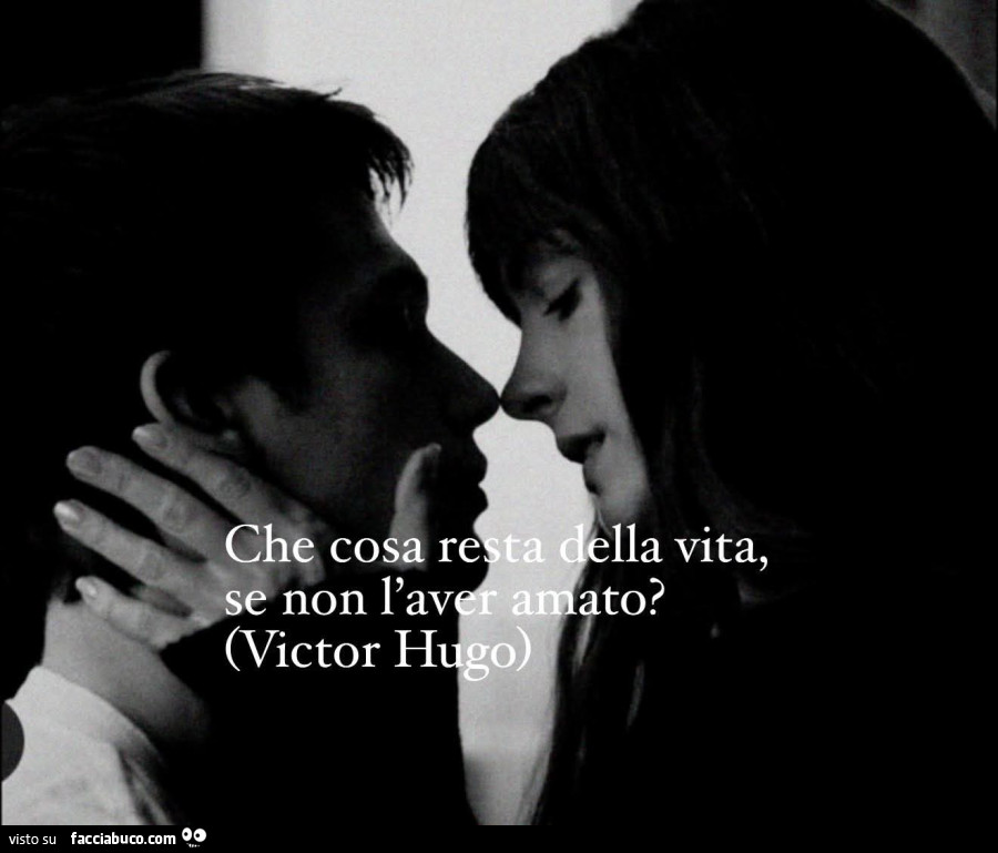 Che cosa resta della vita, se non l'aver amato? Victor Hugo
