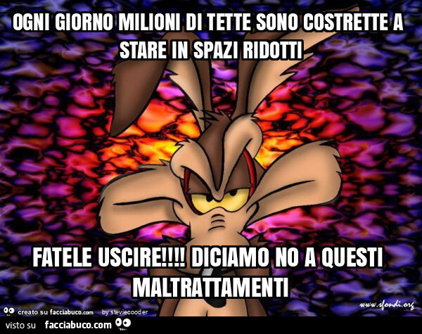 Ogni giorno milioni di tette sono costrette a stare in spazi ridotti fatele uscire! Diciamo no a questi maltrattamenti