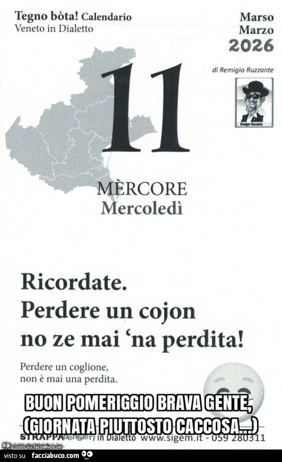 Buon pomeriggio brava gente, (giornata piuttosto caccosa&hellip; )