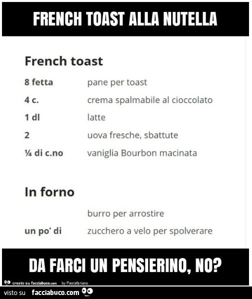 French toast alla nutella
