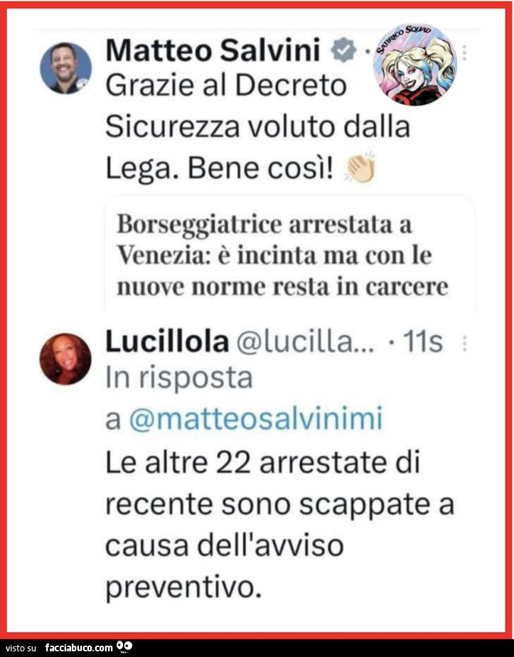 Grazie al decreto sicurezza voluto dalla lega. Bene così! Borseggiatrice arrestata a venezia: è incinta ma con le nuove norme resta in carcere. Le altre 22 arrestate di recente sono scappate a causa dell'avviso preventivo