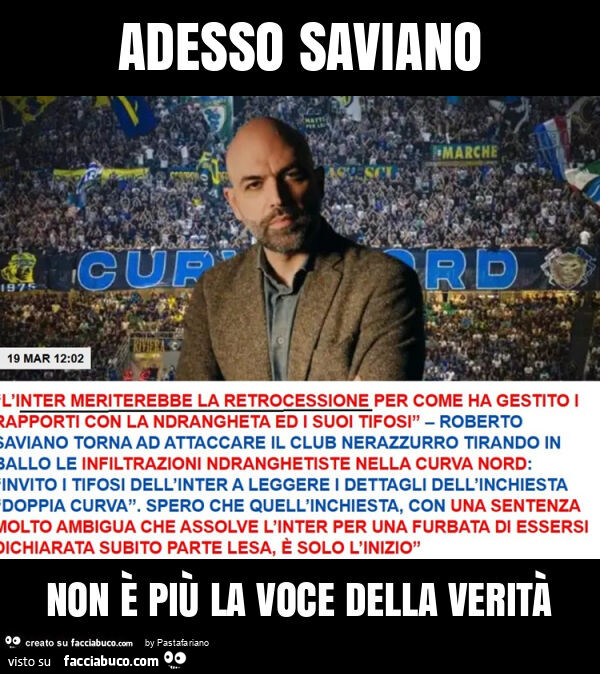 Adesso saviano non è più la voce della verità