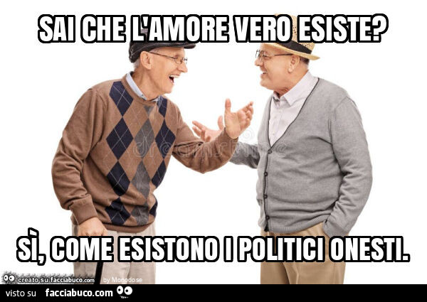Sai che l'amore vero esiste? Sì, come esistono i politici onesti