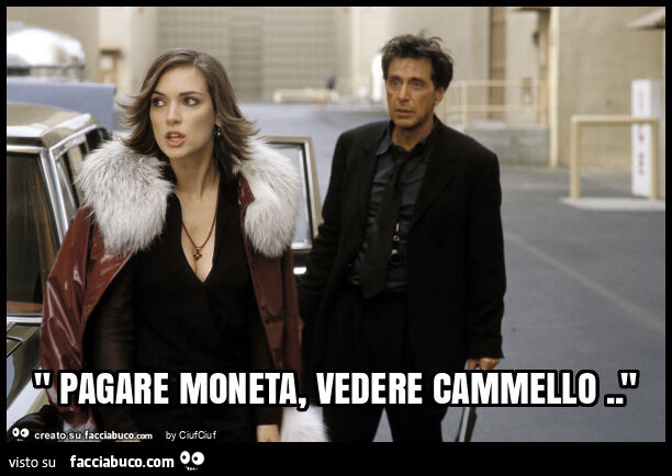 " pagare moneta, vedere cammello. "