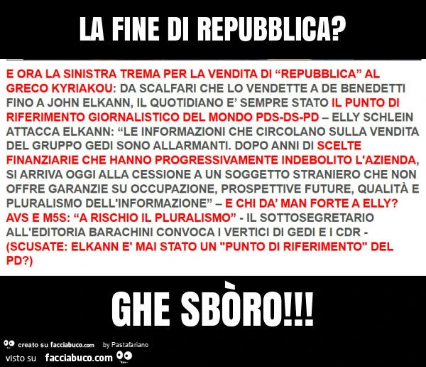 La fine di repubblica? Ghe sbòro
