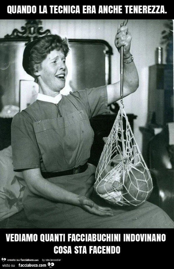 Quando la tecnica era anche tenerezza. Vediamo quanti facciabuchini indovinano cosa sta facendo