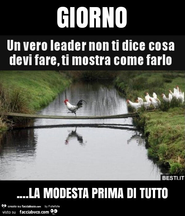 Giorno… la modesta prima di tutto