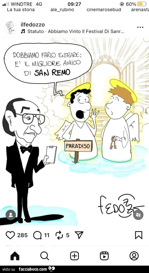 Dobbiamo farlo entrare è il migliore amico di San Remo