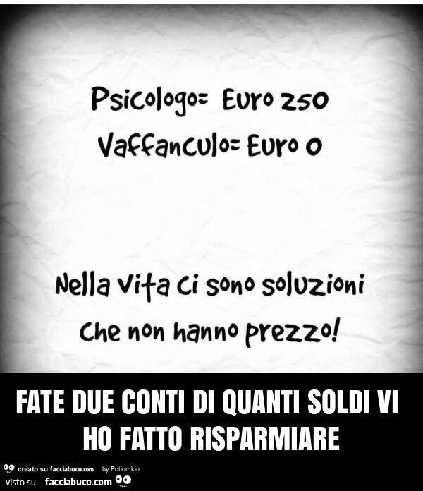 Fate due conti di quanti soldi vi ho fatto risparmiare