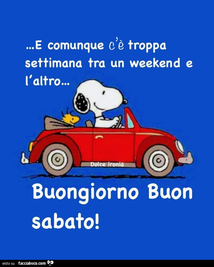 E comunque c'è troppa settimana tra un weekend e l'altro&hellip; buongiorno buon sabato