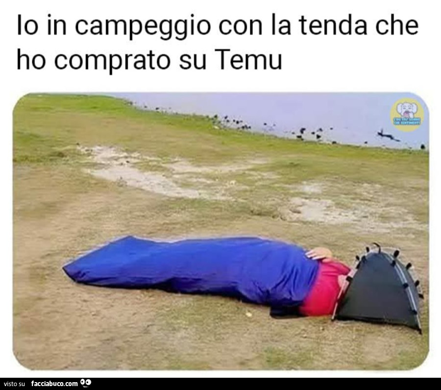 Io un campeggio con la tenda che ho comprato su temu