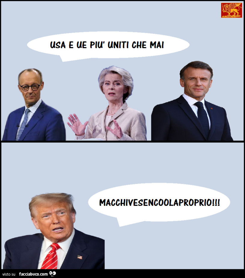 Euronazisti che dicono USA-UE uniti e Trump risponde che non se li incula